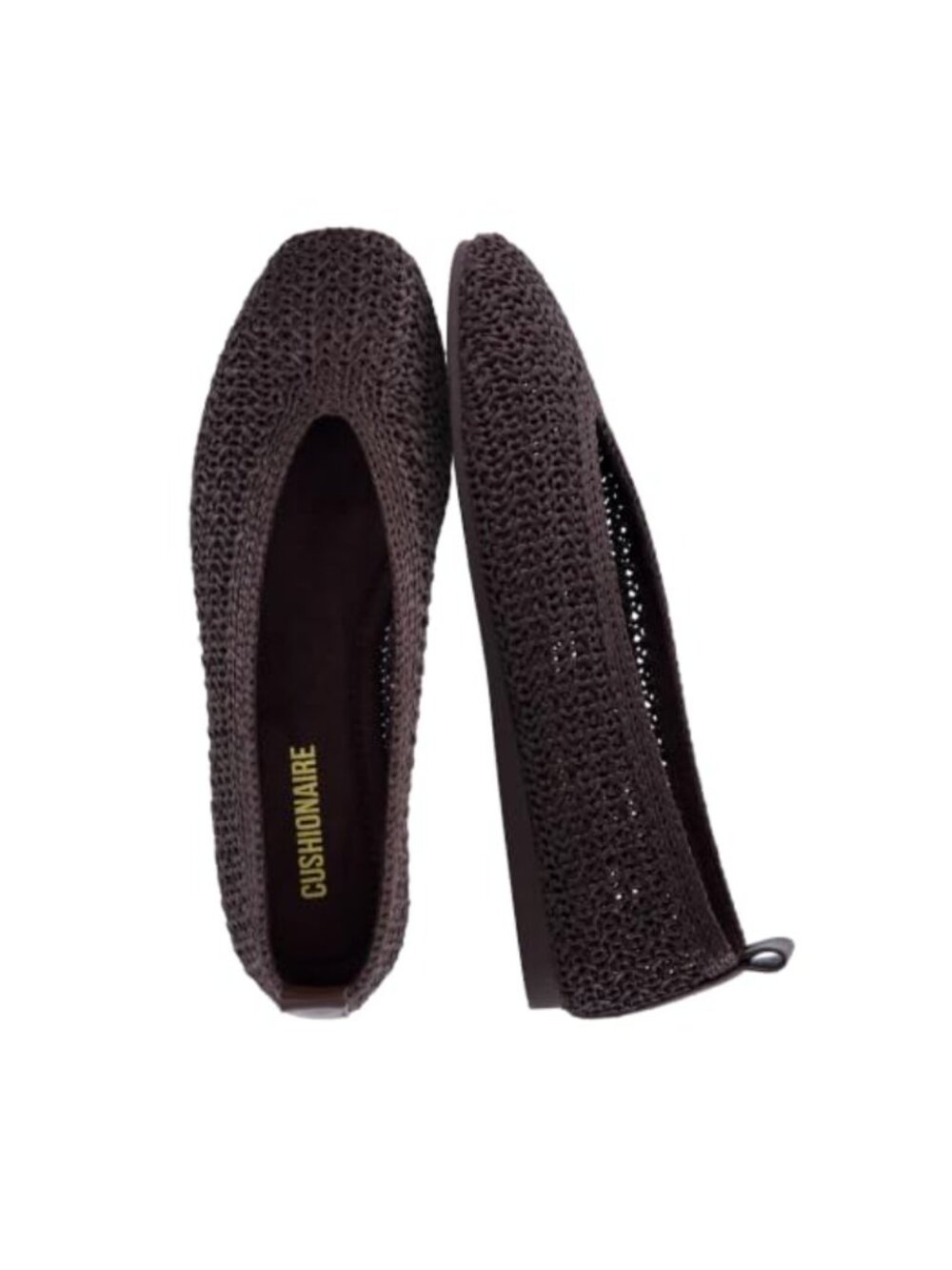 Woven Ballet Flats with Memory Foam and Arch Support Pull On